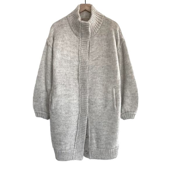 Urban Outfitters Kimchi Blue Oversized Sweater Coat Heather Grey Size M - Picture 1 of 9
